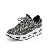 Breathable Mesh Lace Up Height Increasing Sport Platform Casual Shoes