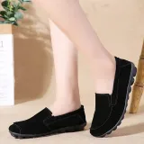 Women Nubuck Loafers Casual Slip On Plus Size Shoes