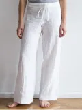 Casual Plain Linen Pants
