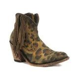 Fashion leopard tassel low heel shoes non-slip boots