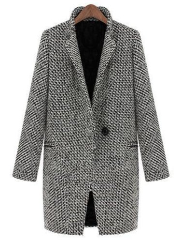 Houndstooth Coat Slim Thick Overcoat