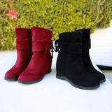 Women Flocking Booties Casual Comfort Slip On Shoes