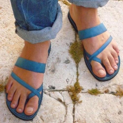 Women Pu Slippers Casual Flip Flops Beach Shoes
