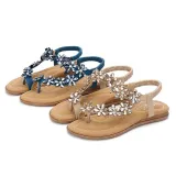 Rhinestone Clip Toe Bohemia Sandals