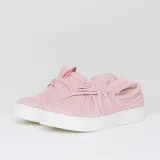 Women Knitted Twist Pink Slip On Sneakers
