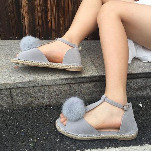 Plus Size Peep Toe Adjustable Buckle Sandals
