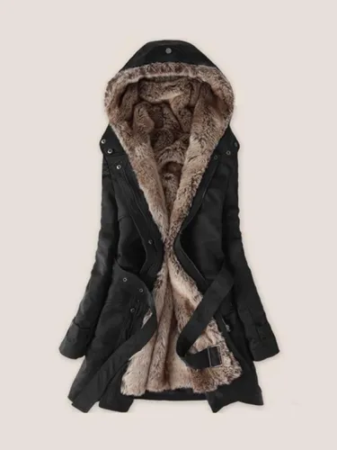 Hooded Rivet Detachable Lining Women's Overcoat