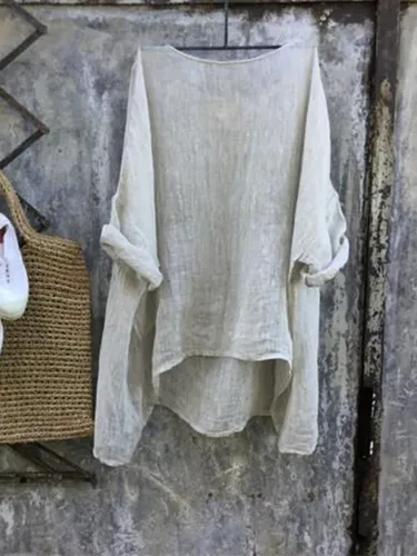 Casual Cotton Solid Shirts & Tops
