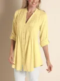 V Neck Half Sleeve Cotton Floral Shirts & Tops