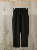 Plus Size Women Solid Loose Casual Pants