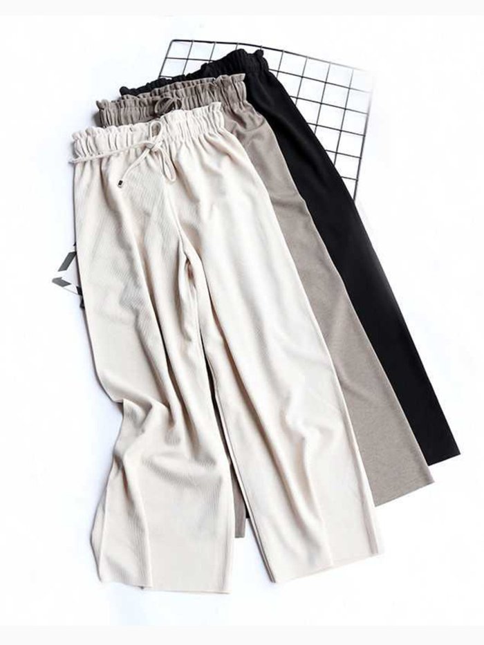 Plus Size Women Plain Casual Pants