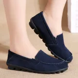 Women Nubuck Loafers Casual Slip On Plus Size Shoes