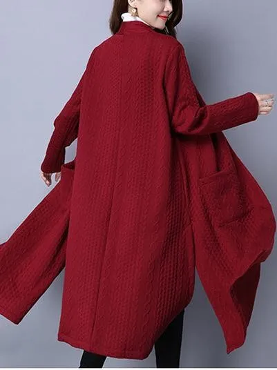Thickened Long Sleeve Jacket Long Cardigan