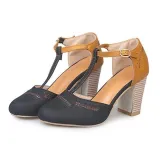 Summer Adjustable Buckle Chunky Heel Shoes