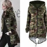Casual Long Sleeve Camouflage Coat