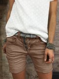 Button Down Zipper Plus Sizee Shorts Pants