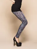 Patchwork Leopard Print Casual Knitted Paneled Pants