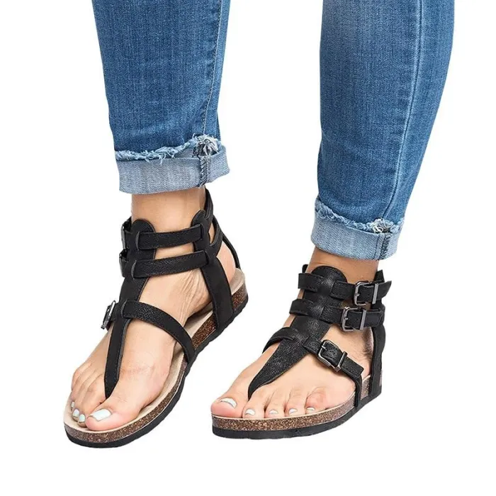 Ankle Strap Buckle Flip Flop Gladiator Thong Flat Sandals
