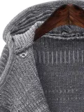Gray Casual Knitted Solid Shift Outerwear