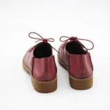 Gray PU Lace-up Spring/Fall Daily Chunky Heel Loafers
