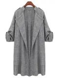 3/4 Sleeve Solid Gingham Printed Cardigans