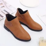 Women Artificial Leather Booties Casual Comfort Zipper Shoes