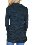 Cowl Neck Long Sleeve Spandex Pockets Women Clothing