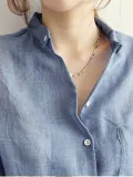 Casual Long Sleeve Loose Linen Blouse