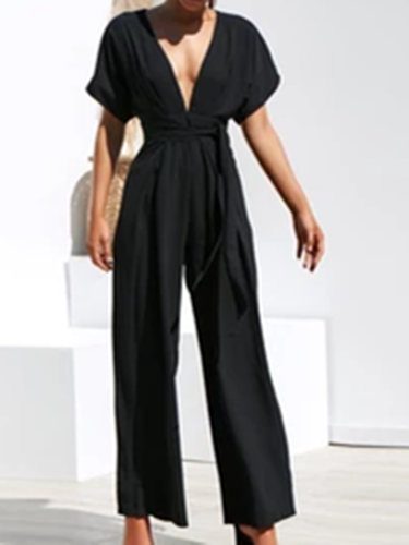 Black Casual Shift One-Pieces