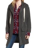 Cotton-Blend Solid Hoodie Casual Outerwear