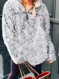 Pink Stand-up Neck Zipper Casual Hoodies & Sweatshirt