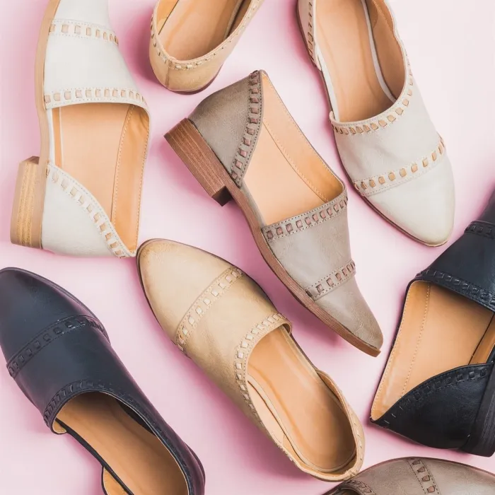 Trendy Stitched Style Side Cutout Loafers Casual PU Low Heel Loafers