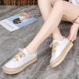 Women Flocking Sneakers Casual Comfort Lace Up Shoes