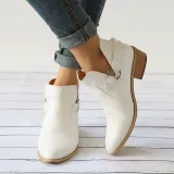Women PU Booties Casual Comfort New Fashion Thick Shoes