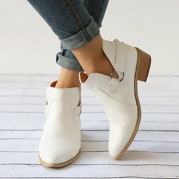 Women PU Booties Casual Comfort New Fashion Thick Shoes