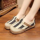 Casual Stripes Women's Slip-On Cotton Loafers