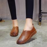 Red Spring/Fall Handmade Sewing Wedge Heel Loafers