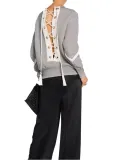 Convertible Wear Lace-up Back Casual Sweatshirt