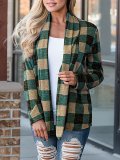 Plaid Patchwork Casual Cardigan