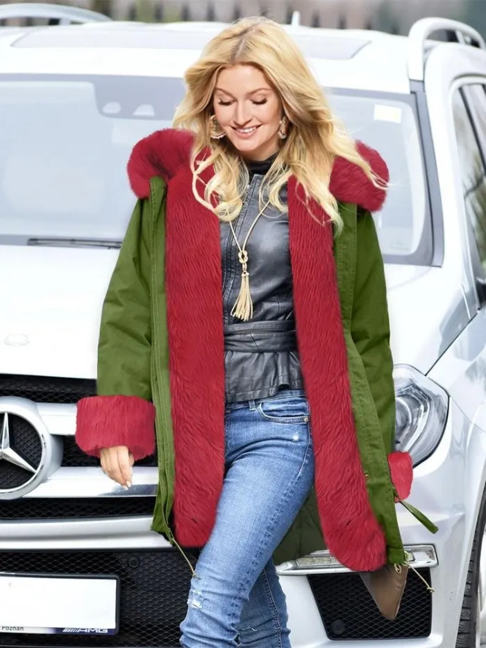 Warm Vintage Casual Cotton-Blend Long Sleeve Army Green Coat