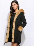 Cony Hair Warm Vintage Long Sleeve Hoodie Cotton Holiday Coat