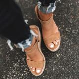 Women Elegant Adjustable Buckle Espadrille Wedges Sandals