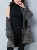 Warm Cotton Appliqued Hoodie Long Sleeve Outdoor Coat