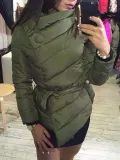 Casual Plain Asymmetrical Long Sleeve Coat
