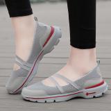 Breathable Mesh Fabric Sneakers Elastic Band Flat Heel Hiking Shoes