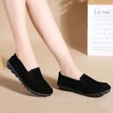 Women Nubuck Loafers Casual Slip On Plus Size Shoes