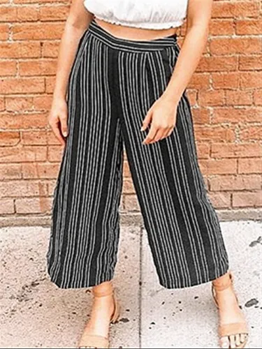 Black-White Daily Cotton Pants