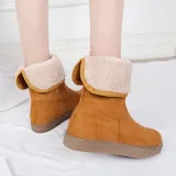 Women's Round Toe Casual Low Heel Boots