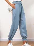 Plus Size Women Plain Casual Bloom Pants