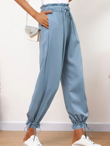 Plus Size Women Plain Casual Bloom Pants